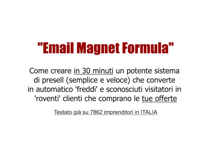 Email Magnet Formula - Valerio Conti Email Magnet Formula - Valerio Conti